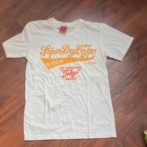 Superdry White and Orange Short Sleeve Tee